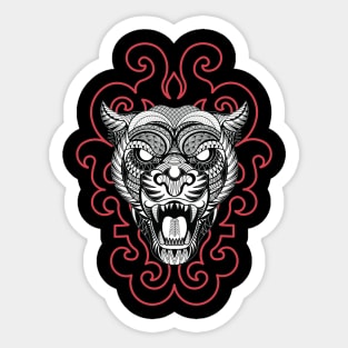 Tribal line Art Tiger Sticker